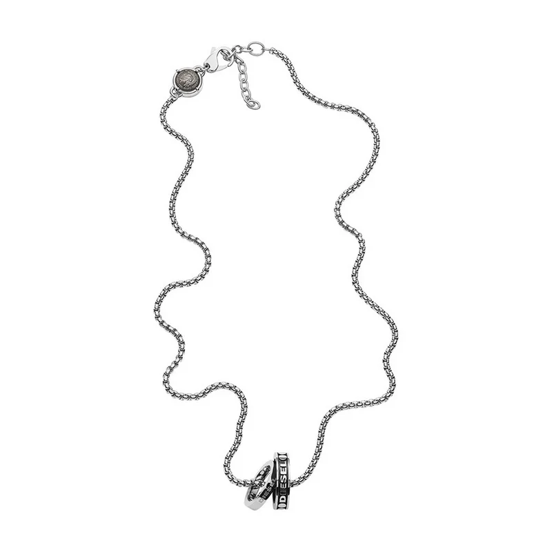 Diesel Double Pendant Stainless Steel Necklace DX1168040
