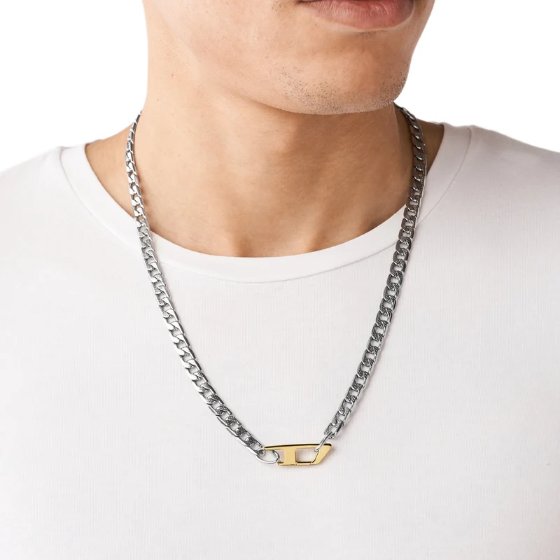 Diesel Steel Silver-coloured Necklace DX1343040 (Length: 60.00 cm)