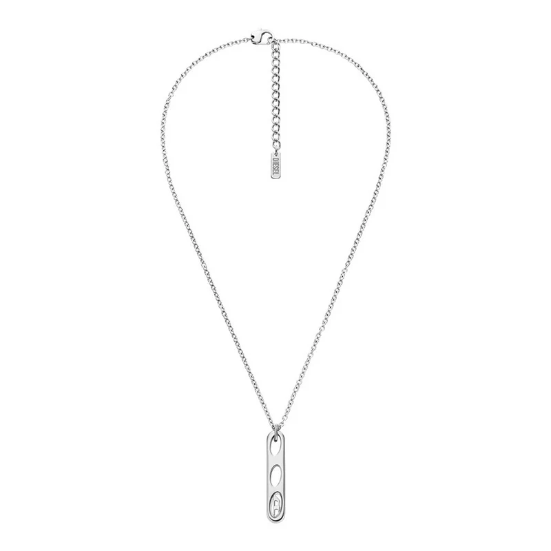 Diesel Oval D Logo Stainless Steel Unisex Necklace DX1662040