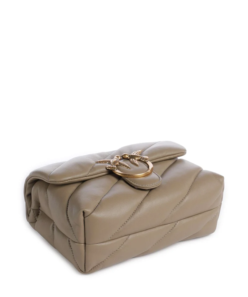 Pinko Love Puff Mini Bolso de hombro grigio talpa/antique gold