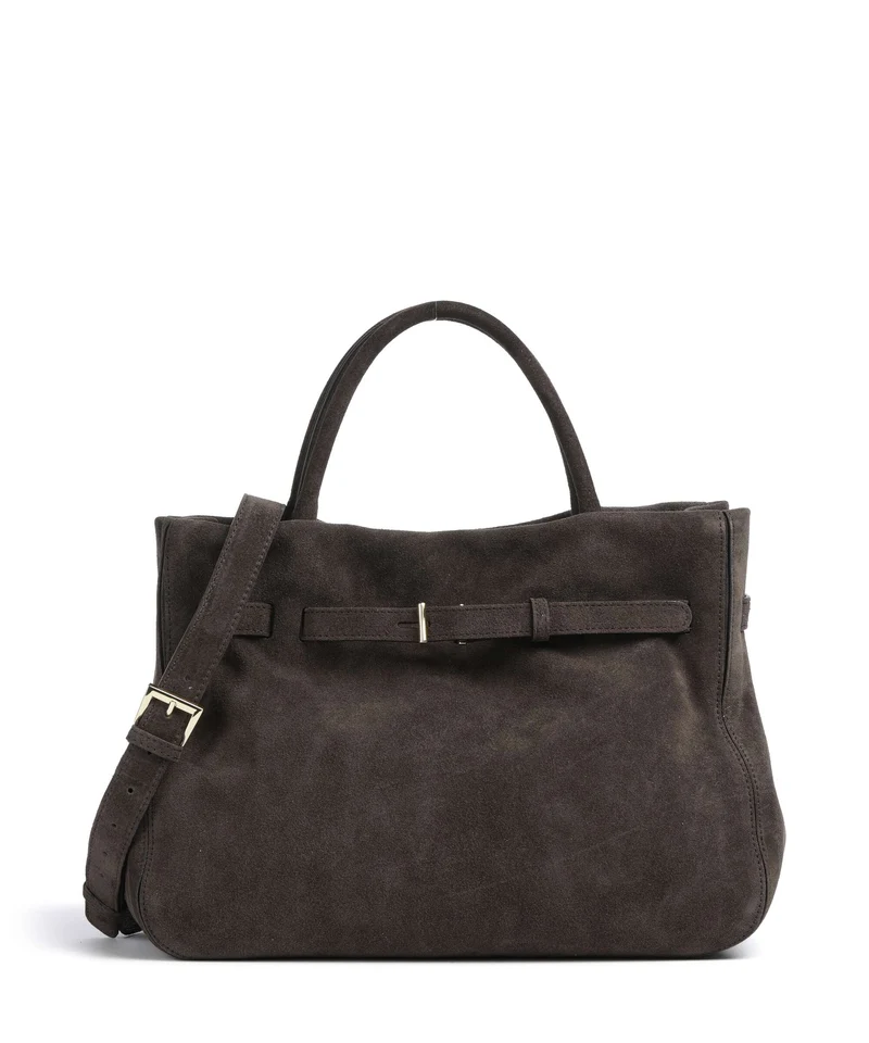 Abro Suede Jill Bolso de mano dark brown