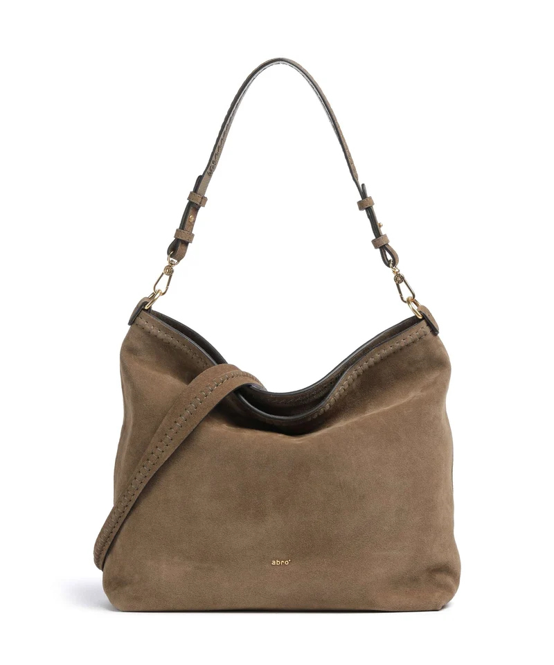 Abro Suede Signature Bolso de hobo khaki