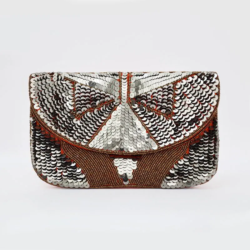 Bolso Sobre Salerno Plata Naranja