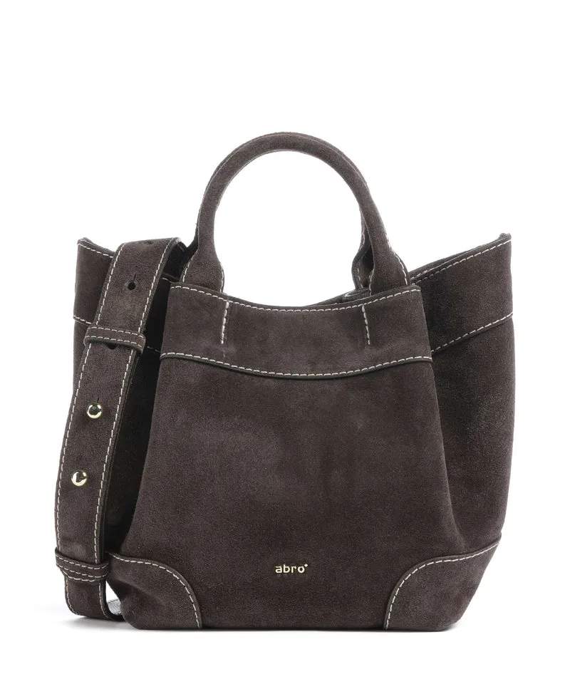 Abro Suede Essential Small Bolso de mano dark brown