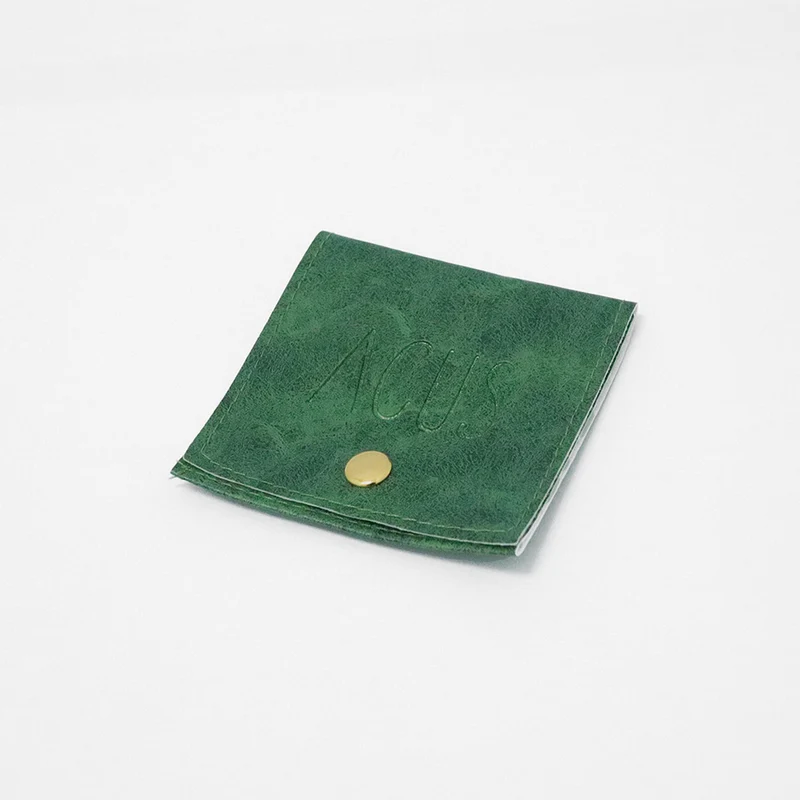 Bolsa De Polipiel Verde Cuero Botón