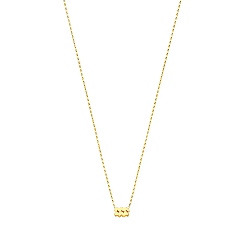 Isabel Bernard Étoiles d’Or Aquarius 14 Carat Gold Venetian Necklace With Horoscope IB340188