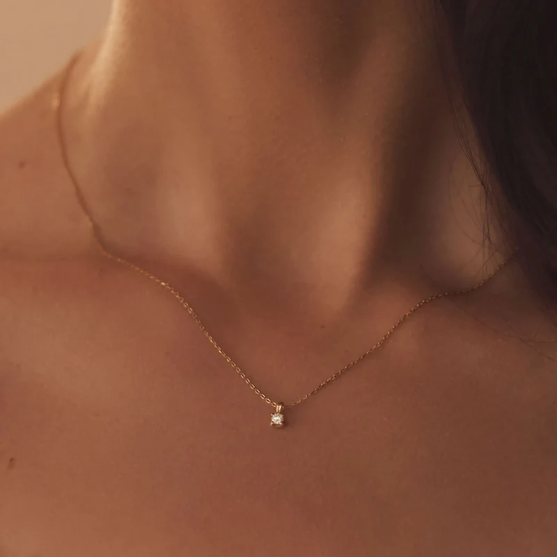 Isabel Bernard De la Paix Celesse 14 karaat gouden collier | diamant 0.07 ct | IBD350002