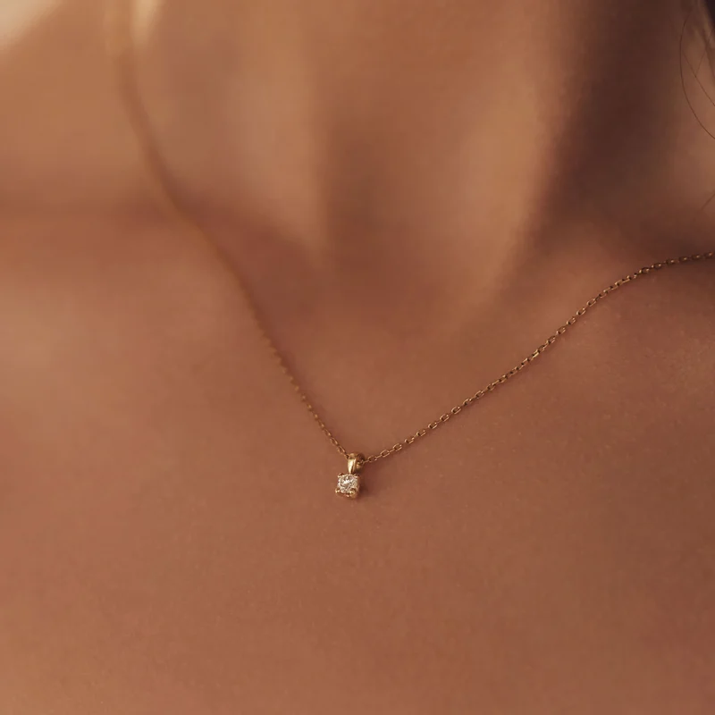 Isabel Bernard De la Paix Celesse 14 karaat gouden collier | diamant 0.07 ct | IBD350002