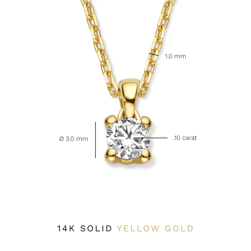 Isabel Bernard De la Paix Christine 14 karaat gouden collier | diamant 0.10 ct | IBD350003