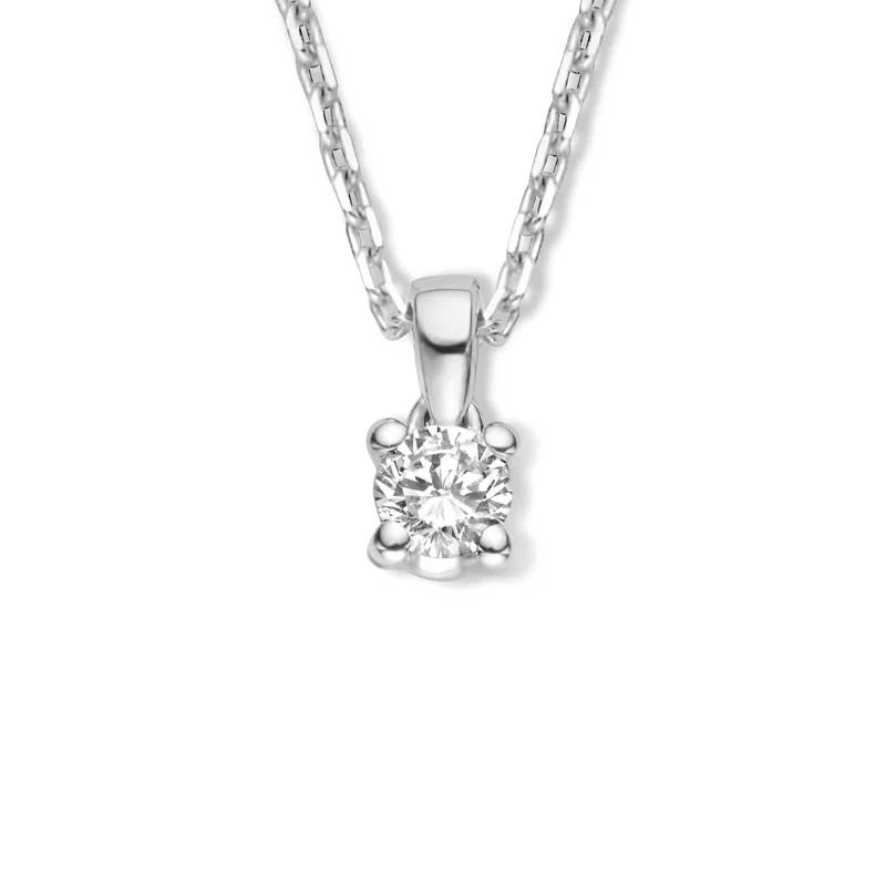 Isabel Bernard De la Paix Celesse 14 karaat witgouden collier | diamant 0.07 ct | IBD350005