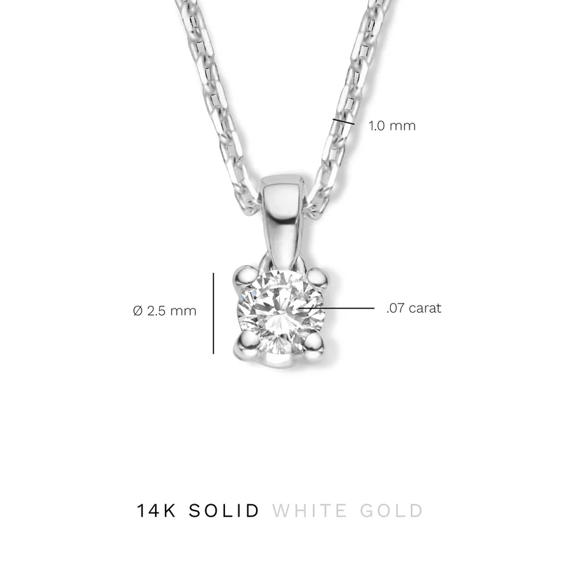 Isabel Bernard De la Paix Celesse 14 karaat witgouden collier | diamant 0.07 ct | IBD350005