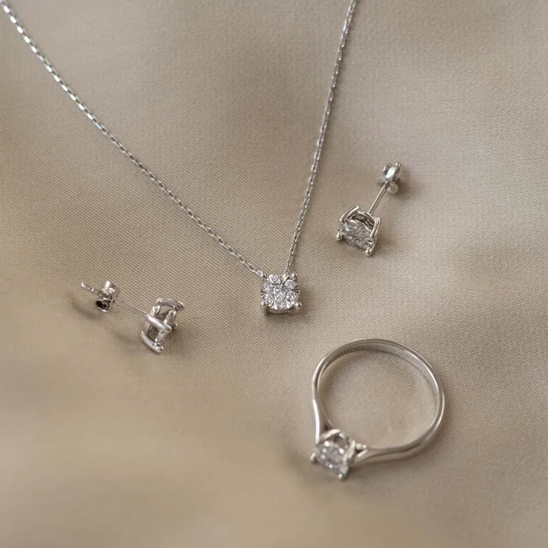 Isabel Bernard De la Paix Hanaé 14 karaat witgouden collier | diamant 0.08 ct | IBD350009