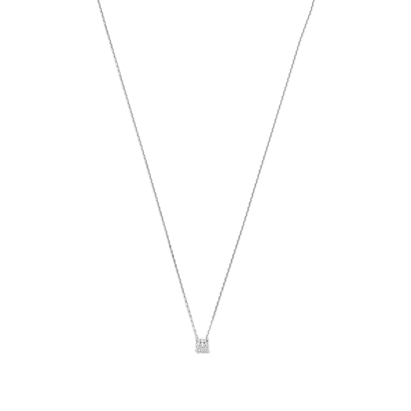 Isabel Bernard De la Paix Hanaé 14 karaat witgouden collier | diamant 0.08 ct | IBD350009