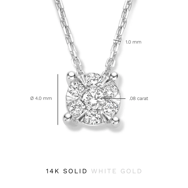 Isabel Bernard De la Paix Hanaé 14 karaat witgouden collier | diamant 0.08 ct | IBD350009
