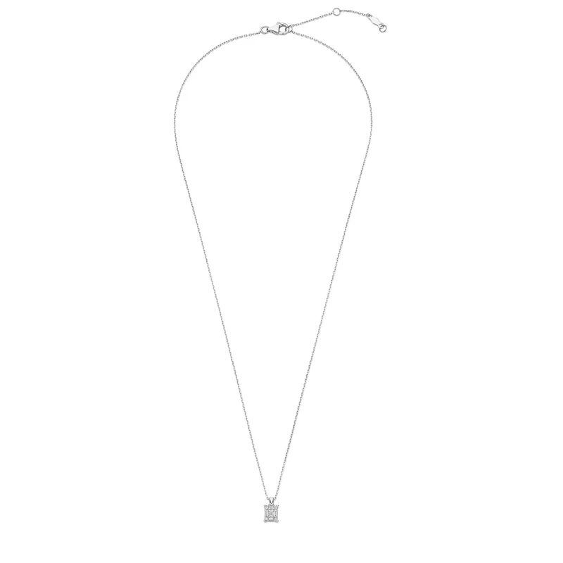 Isabel Bernard De la Paix Maxime 14 karaat witgouden ketting met diamant 0.13 ct IBD350023