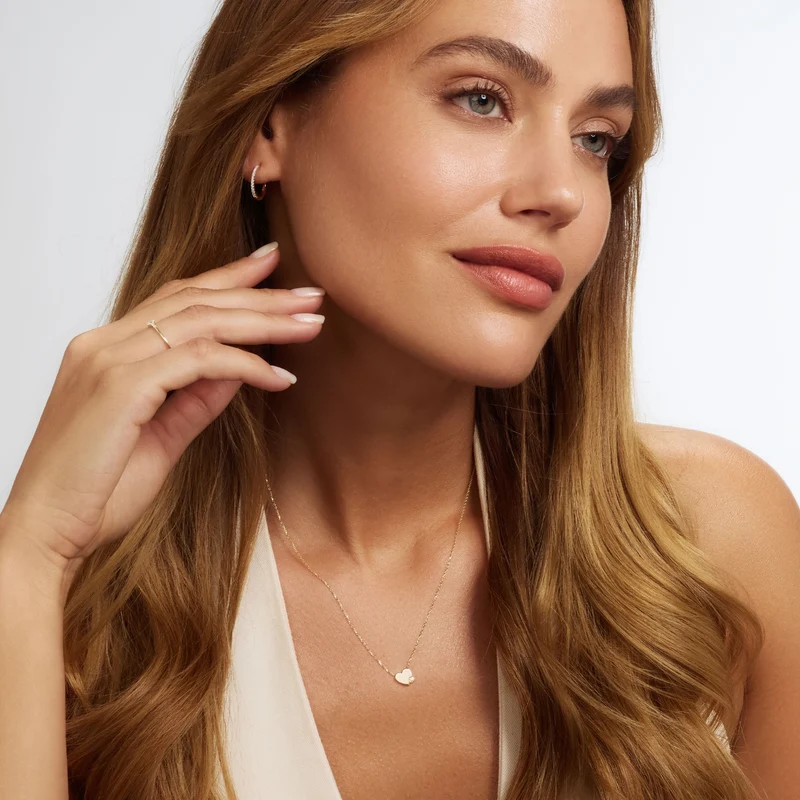 Isabel Bernard De la Paix Amore 14 karaat gouden collier met diamant 0.02 karaat IBD350028