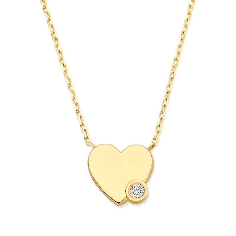 Isabel Bernard De la Paix Amore 14 karaat gouden collier met diamant 0.02 karaat IBD350028