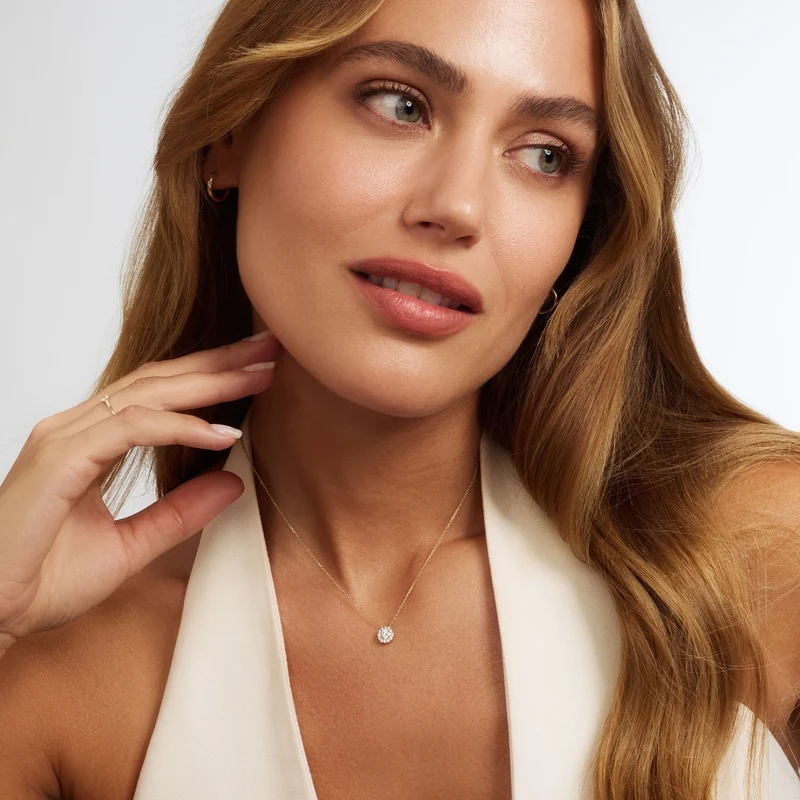 Isabel Bernard De la Paix Viviane 14 karat gold necklace with diamond IBD350031