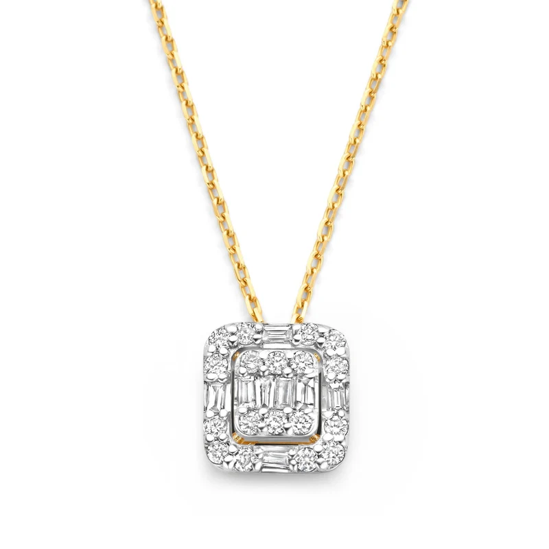Isabel Bernard De la Paix Elena 14 karaat gouden ketting met diamant 0.18 ct IBD350030
