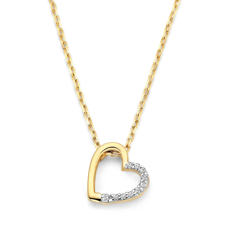 Isabel Bernard De la Paix Léna 14 karaat gouden ketting met diamant 0.03 ct IBD350029
