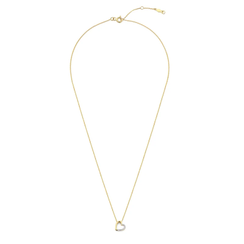 Isabel Bernard De la Paix Léna 14 karaat gouden ketting met diamant 0.03 ct IBD350029