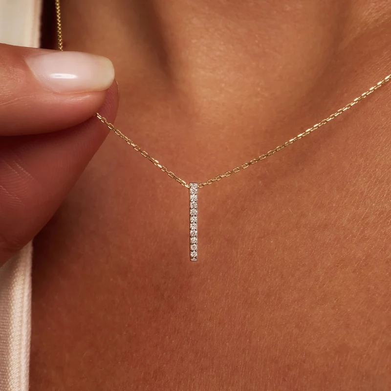 Isabel Bernard De la Paix Flavie 14 karaat gouden collier met diamant 0.06 karaat IBD350032