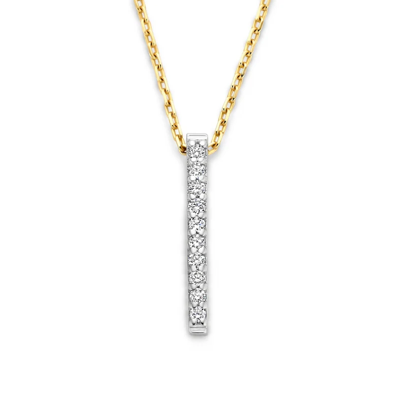 Isabel Bernard De la Paix Flavie 14 karaat gouden collier met diamant 0.06 karaat IBD350032