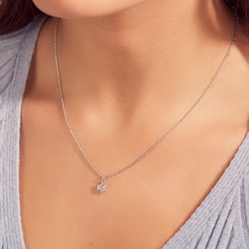 Karma 925 Sterling Zilveren Flower Ketting T233 (Lengte: 38.00-45.00 cm)