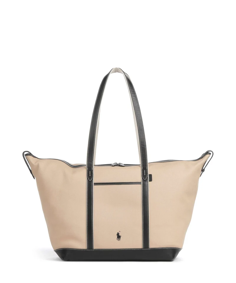 Polo Ralph Lauren Canvas Large Bolsa shopping porcelain/black