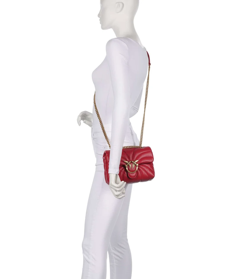 Pinko Love Puff Mini Bolso de hombro rosso rio/antique gold