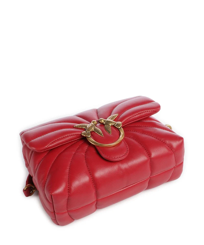 Pinko Love Puff Mini Bolso de hombro rosso rio/antique gold