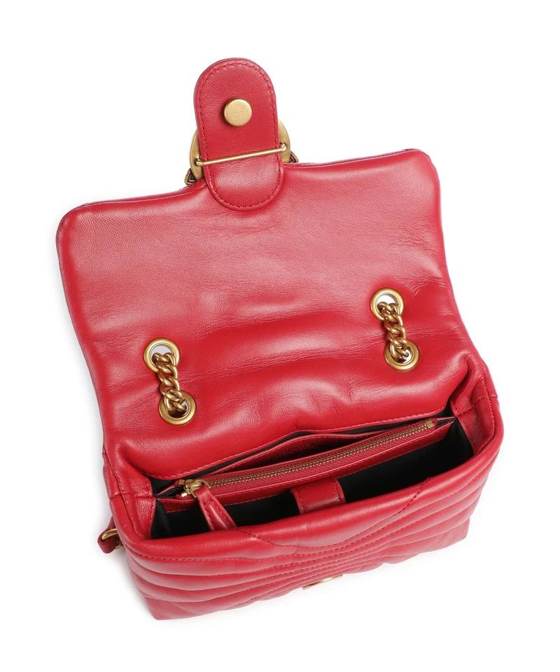 Pinko Love Puff Mini Bolso de hombro rosso rio/antique gold