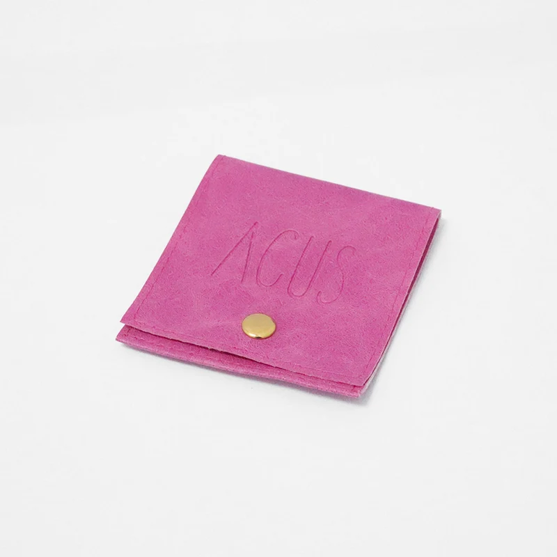 Bolsa De Polipiel Fucsia mo Cuero Botón