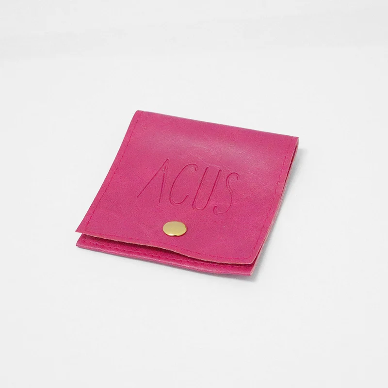 Bolsa De Polipiel Fucsia Cuero Botón