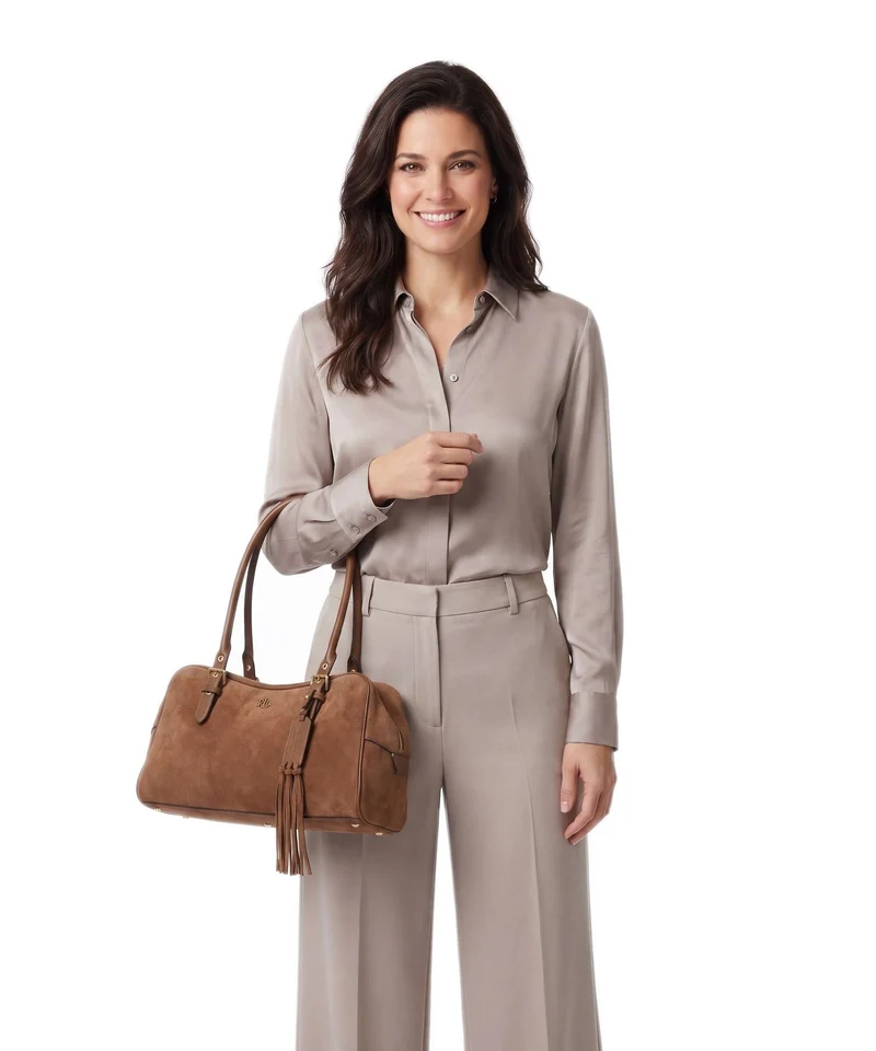 Lauren Ralph Lauren Marcy Large Bolso de hombro light tobacco