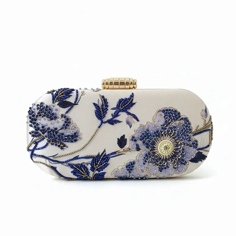 Bolso Ovalado Lennox Celine Azules y Beige