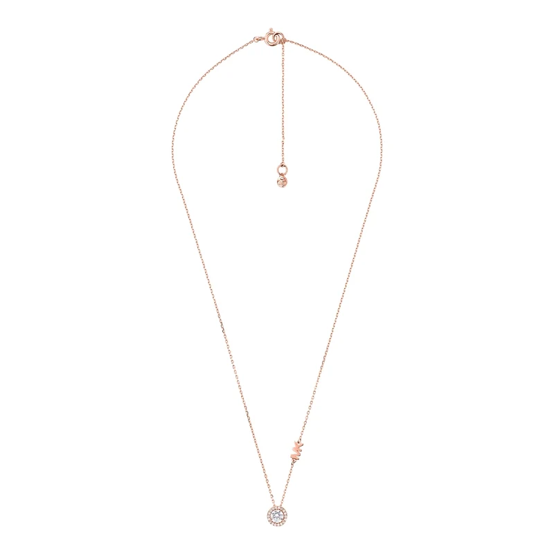 Michael Kors Premium 925 Sterling Silver Rosegolden Necklace MKC1208AN791 (Length: 40.50 - 45.50 cm)