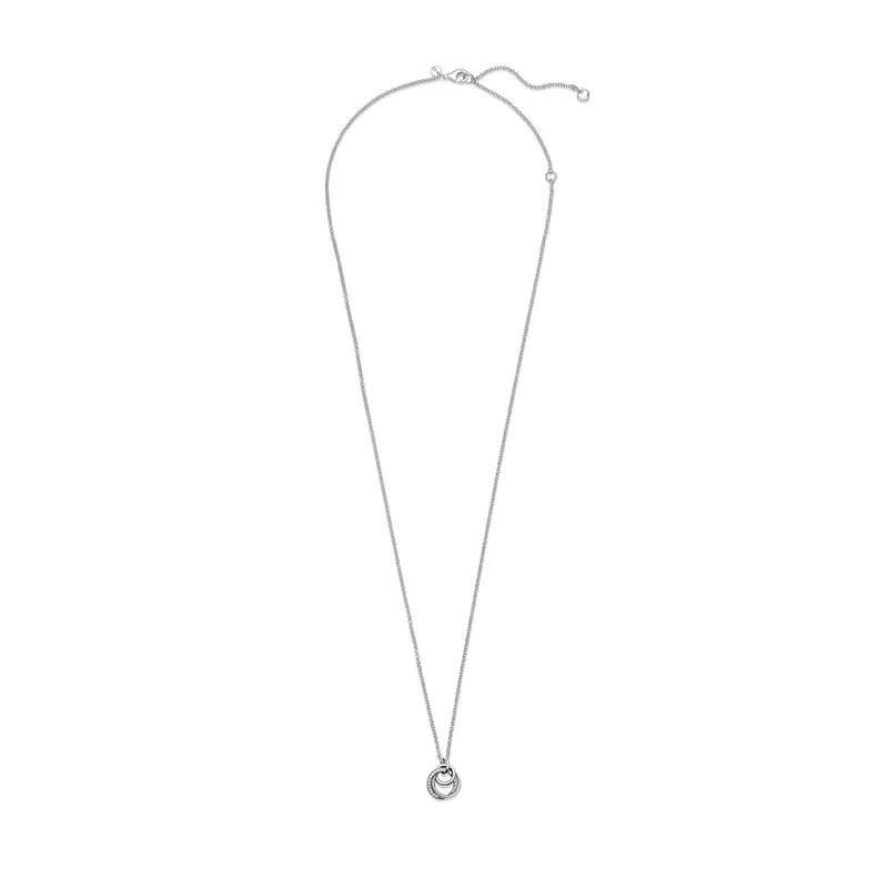 Pandora Moments 925 Sterling Silver Family Always Encircled Pendant Necklace 391455C01-60 (Length: 60.00 cm)