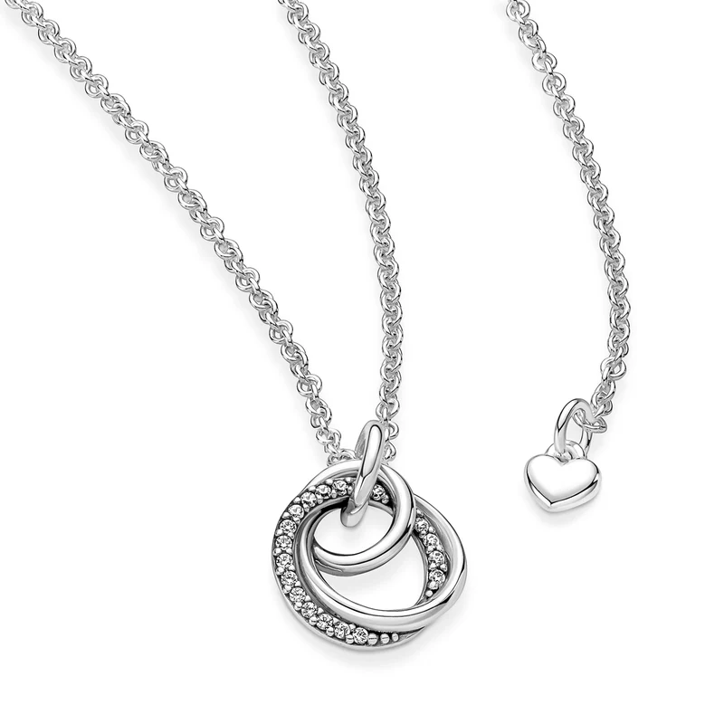 Pandora Moments 925 Sterling Silver Family Always Encircled Pendant Necklace 391455C01-60 (Length: 60.00 cm)