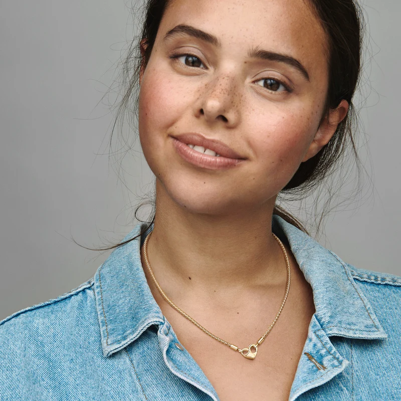 Pandora Moments Necklace 362451C00-45with14 Carat Gold Plating