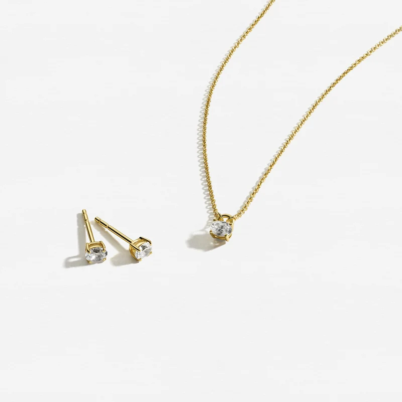 Sif Jakobs Vergulde Ovale Necklace SJ-N2744-CZ-YG