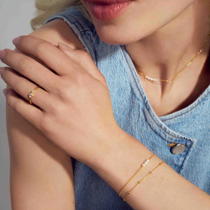 Sif Jakobs Vergulde Perla Cinque Necklace SJ-N2735-P-YG