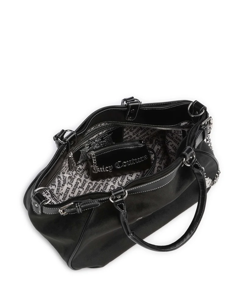 Juicy Couture Twig Narrative Velvet L Bolsa shopping black