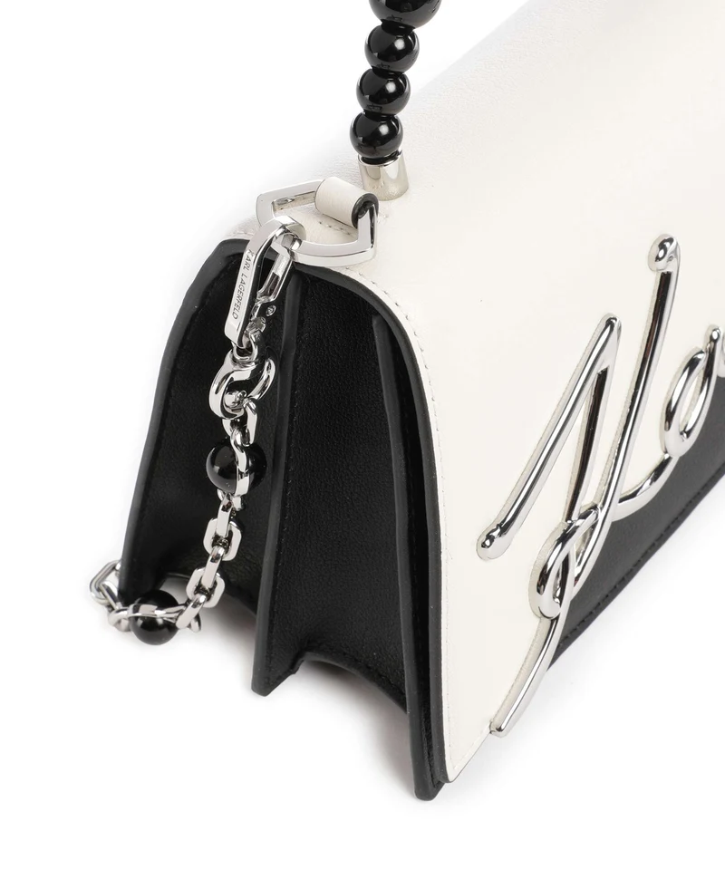 Karl Lagerfeld K/Signature 2.0 Small Pearls Bolso de mano white/black