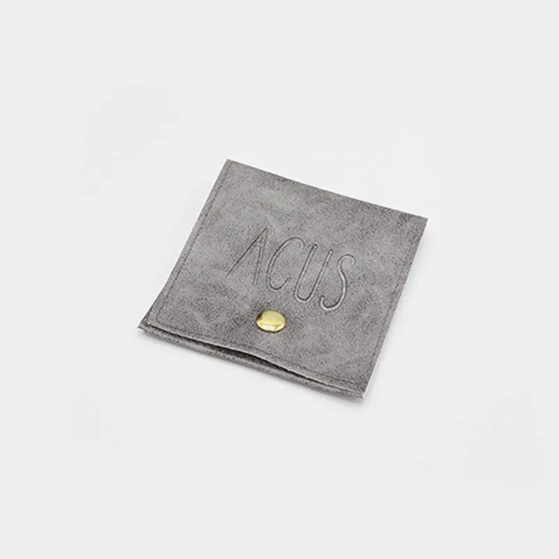 Bolsa De Polipiel Gris Cuero Botón