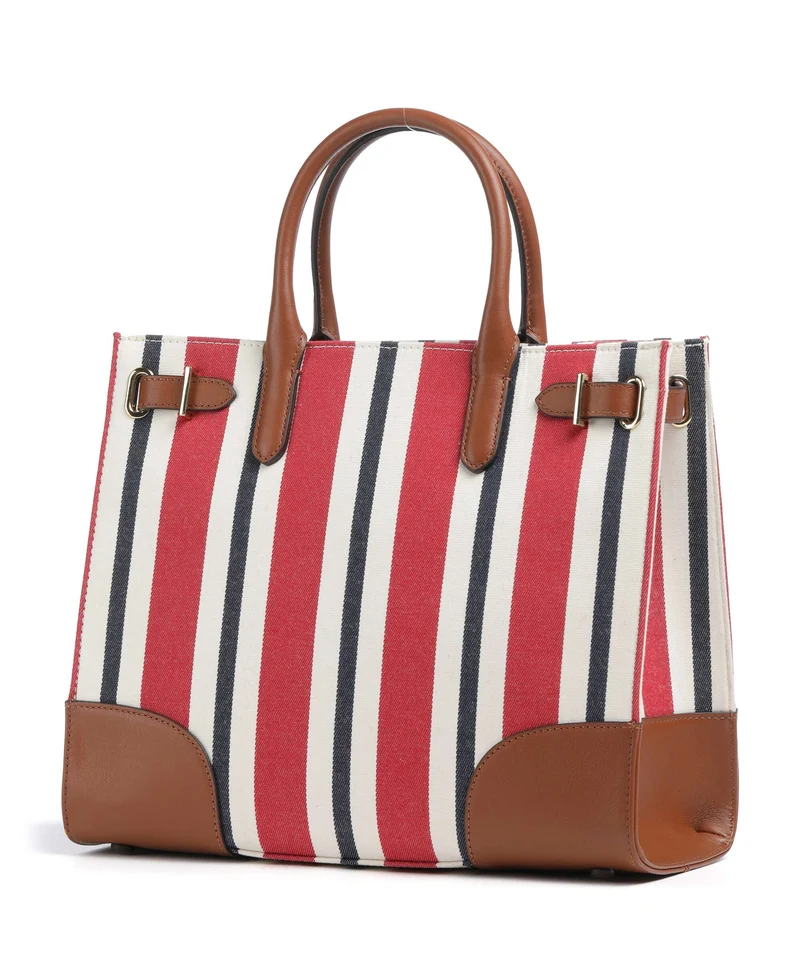 Lauren Ralph Lauren Devyn 42 Bolso de mano festive red strpe/lauren tan