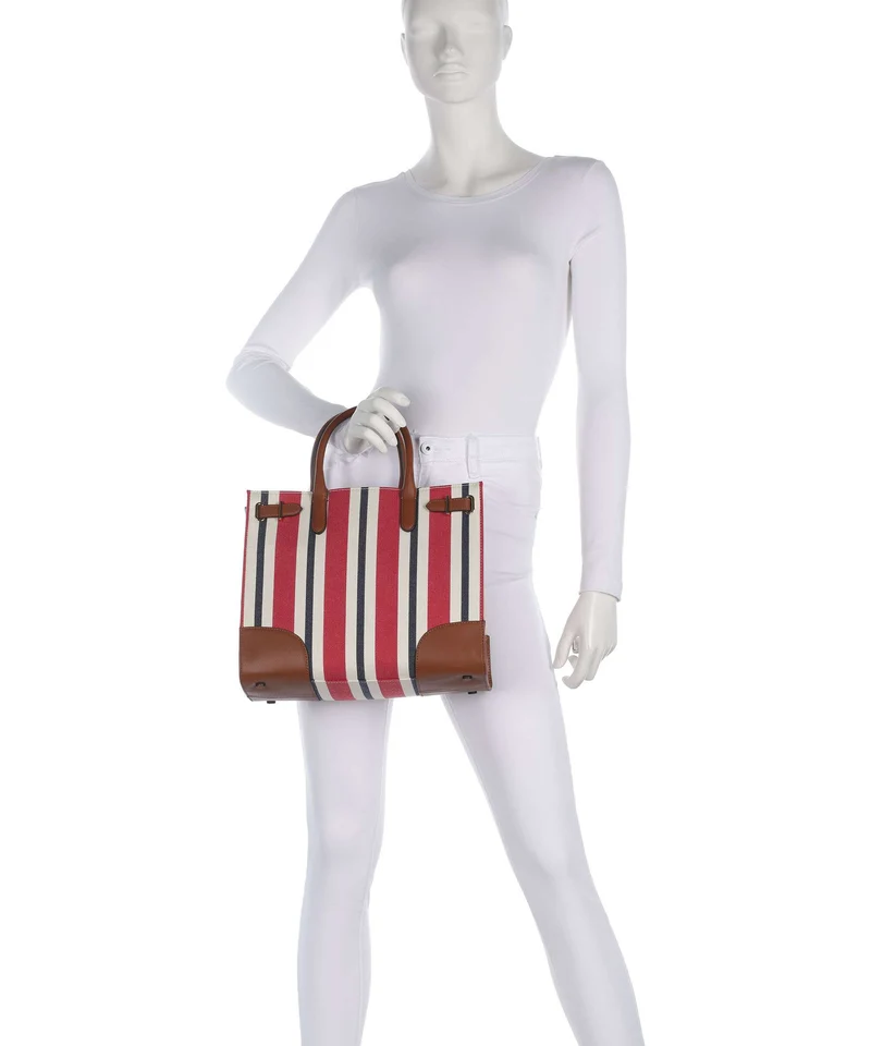 Lauren Ralph Lauren Devyn 42 Bolso de mano festive red strpe/lauren tan