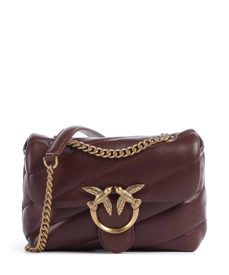 Pinko Love Puff Baby Bolso de hombro burgundy wine/antique gold