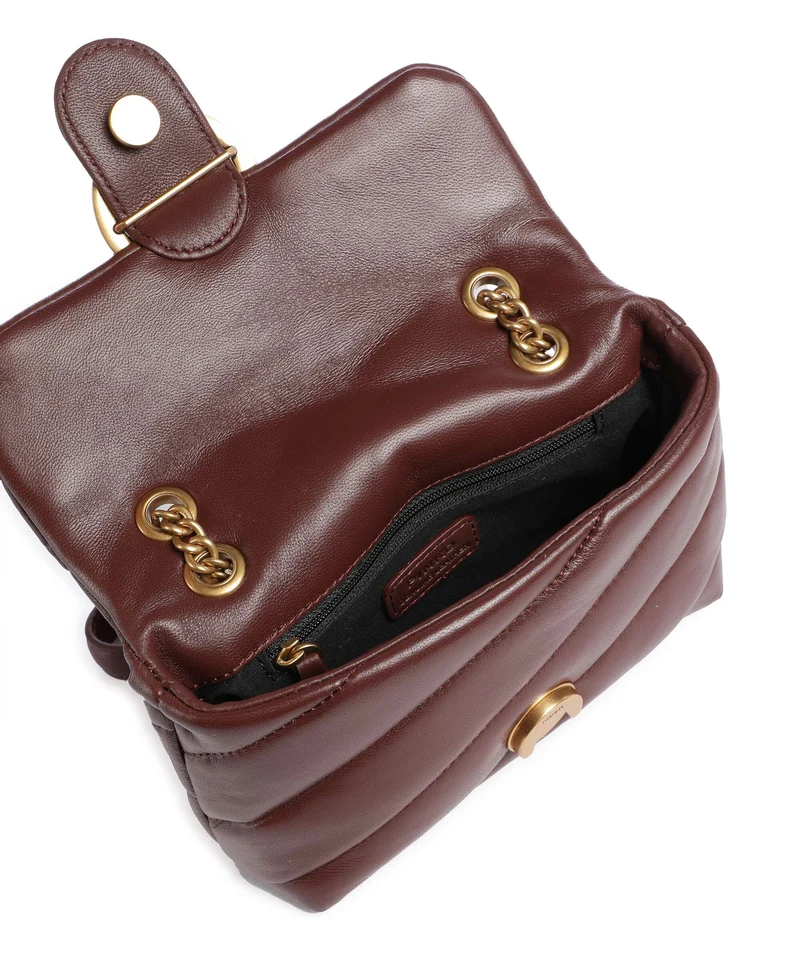 Pinko Love Puff Baby Bolso de hombro burgundy wine/antique gold