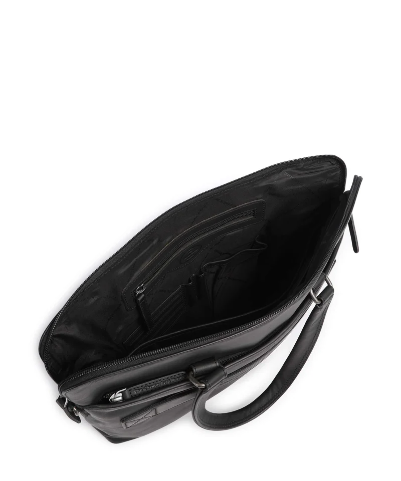 The Chesterfield Brand Wax Pull Up Cow Elvas Bolso para portátil black